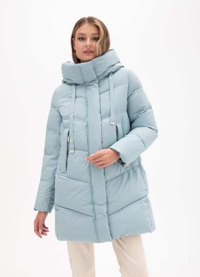 фото Женский пуховик с капюшоном  модель № 25766