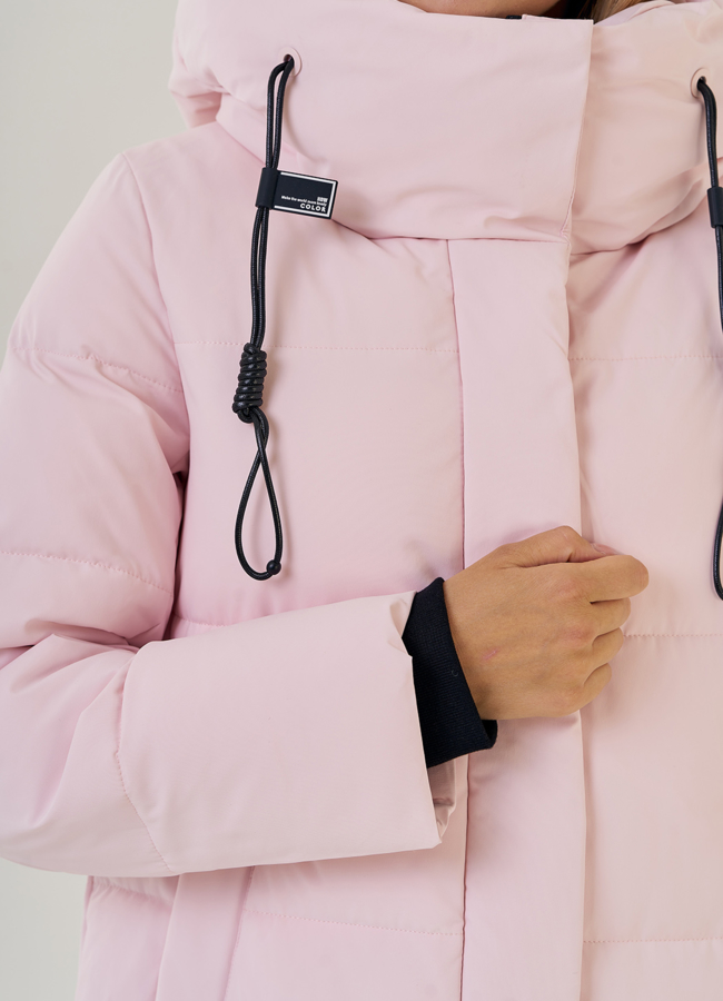 Женский пуховик с капюшоном  модель № 23316 универмаг малина