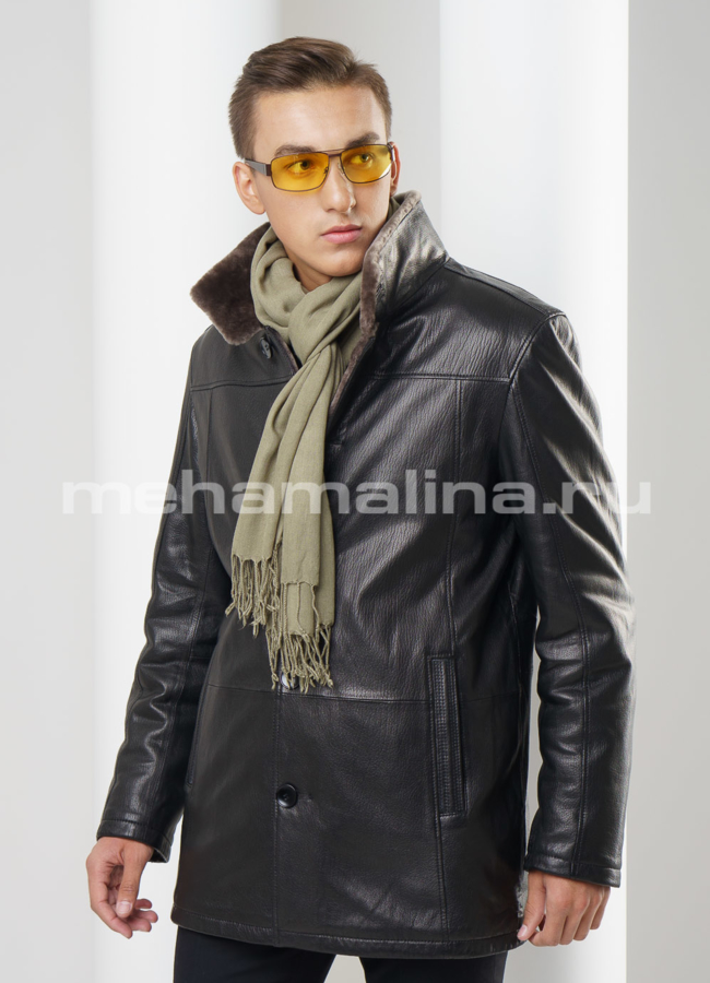 Дубленка мужская на пуговицах модель № DM-106 универмаг малина