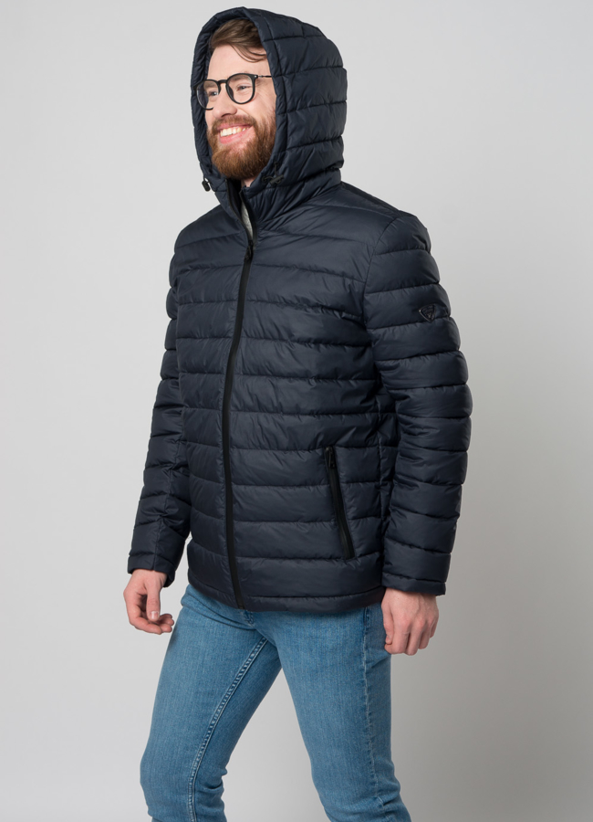 Мужская утепленная куртка с капюшоном модель № M9033 универмаг малина