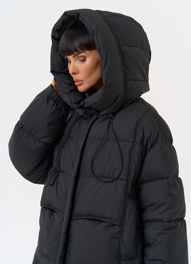 Двухсторонний женский пуховик с капюшоном модель № 31595 универмаг малина Двухсторонний женский пуховик с капюшоном модель № 31595 универмаг малина