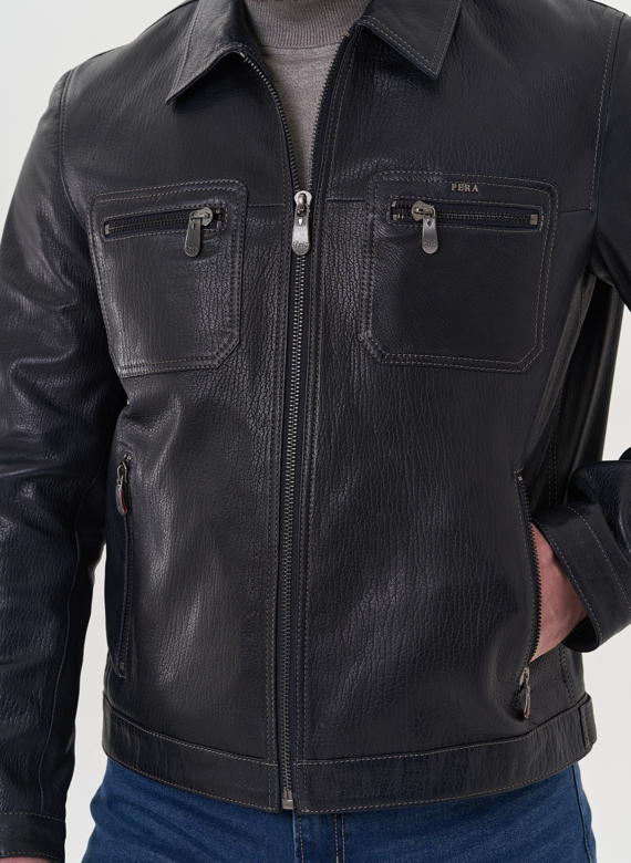 Мужская кожаная куртка 