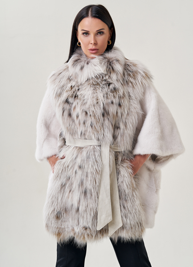 Куртка из меха норки с отделкой из чернобурки модель № 2209 в рассрочку