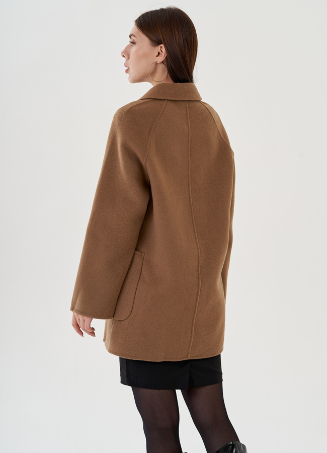 Пальто женское укороченное с английским воротником модель № 81818 в кредит