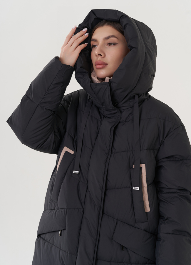 Пуховик женский с капюшоном  модель № 25030 универмаг малина