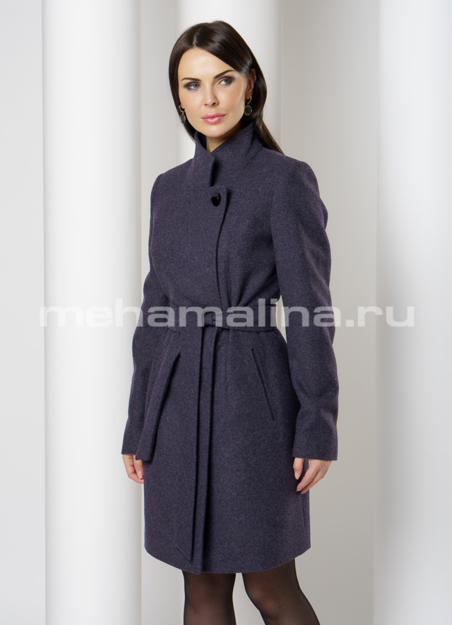Пальто на пуговицах, со стойкой, приталенного силуэта модель № 1936 универмаг малина