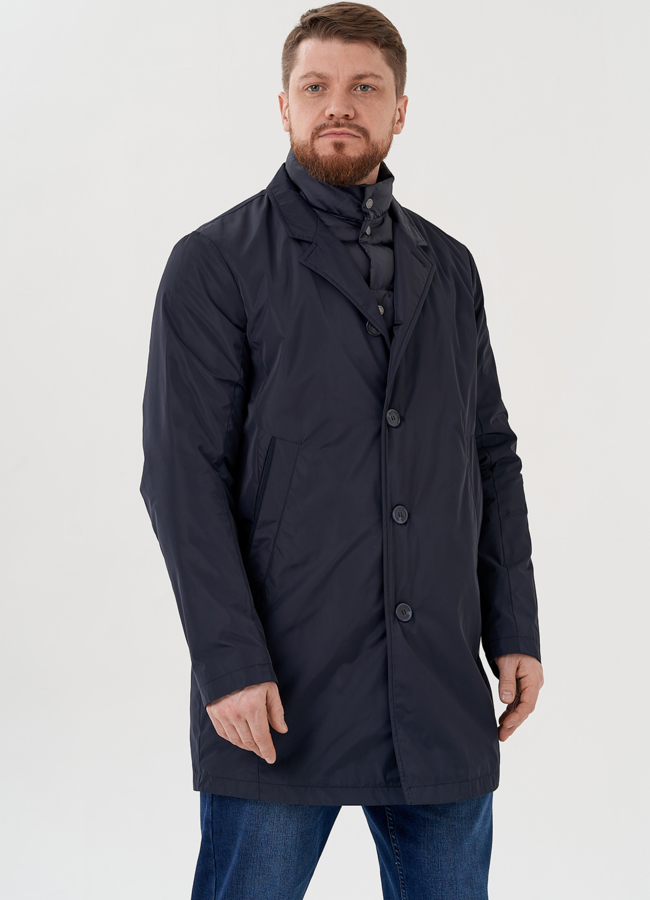 фото Мужская куртка синего цвета  модель № 23942