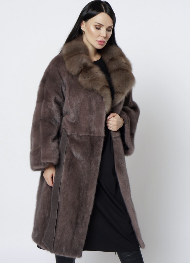 Шуба с английским воротником из куницы модель № 1205 универмаг малина