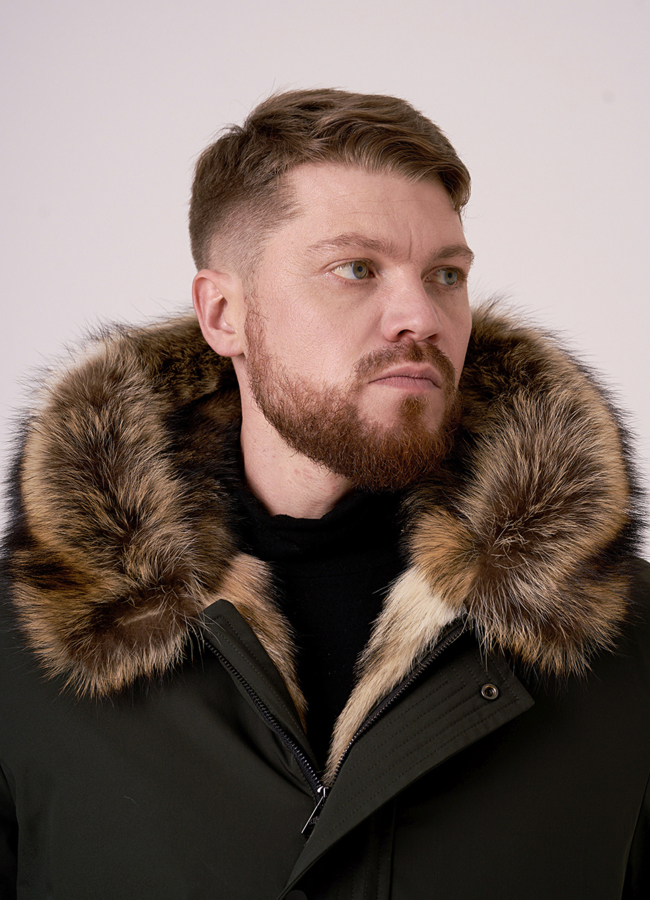 Мужская парка на волке модель № 386 универмаг малина