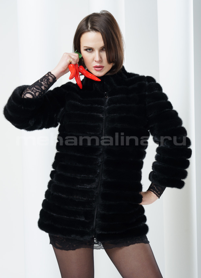 фото Жакет из норки со съемным рукавом модель № M-71