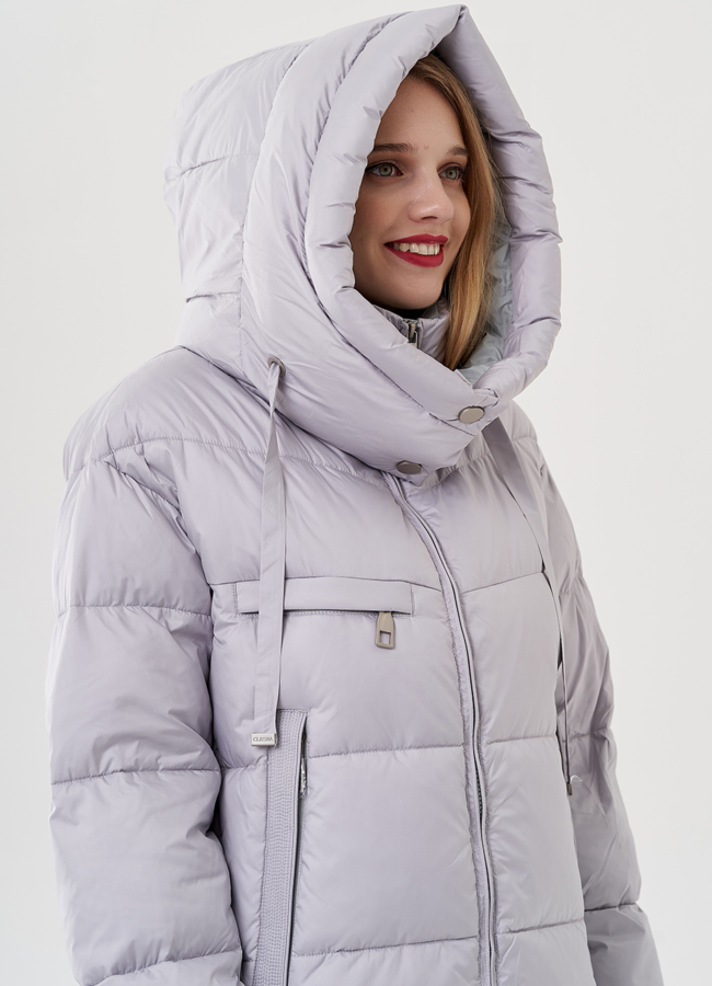 Женский пуховик с капюшоном  модель № 82047 в кредит