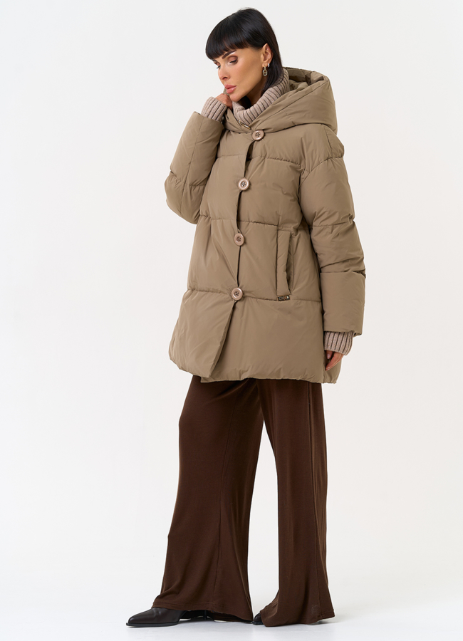 Женский пуховик с акцентными пуговицами модель № 31518 универмаг малина Женский пуховик с акцентными пуговицами модель № 31518 универмаг малина