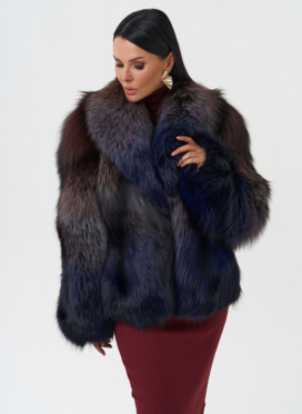 Женская шуба из меха чернобурки