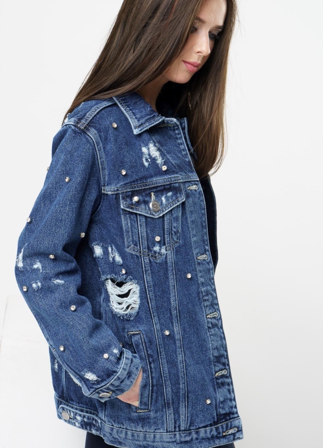 Куртка джинсовая  модель № 376-1 универмаг малина