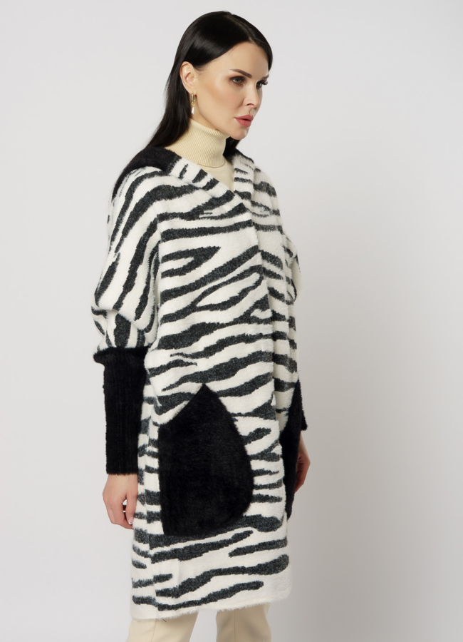 Женское пальто с принтом  модель № 956 универмаг малина