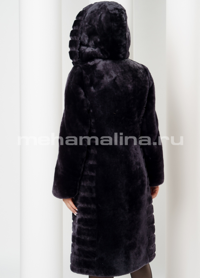 Шуба с капюшоном модель № S-606 универмаг малина