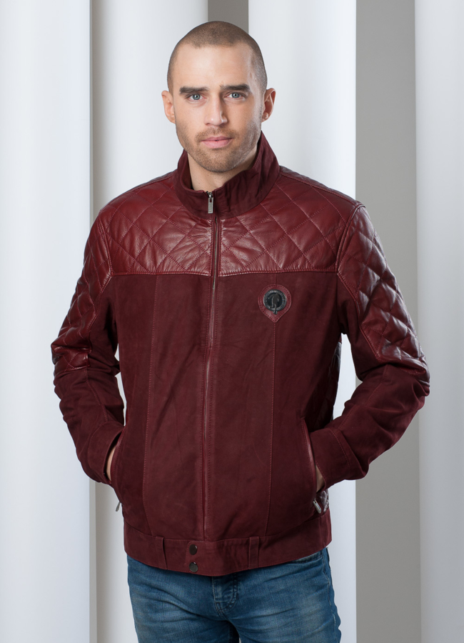 Кожаная куртка на молнии Bordo Dunhil модель № KP-33 в рассрочку