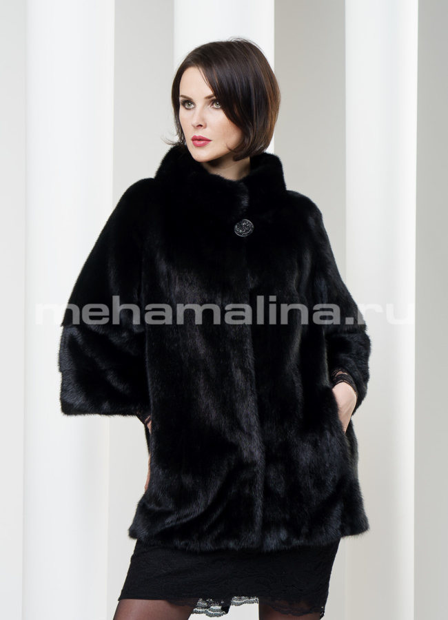 Жакет из норки, цвет черный 