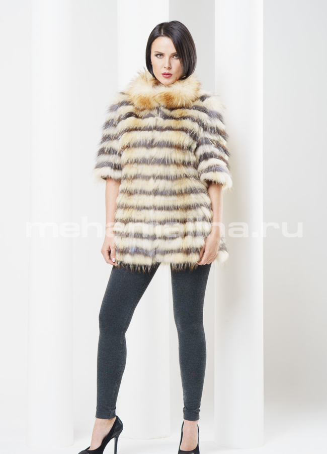 Меховой жакет из чернобурки модель № M-53 универмаг малина
