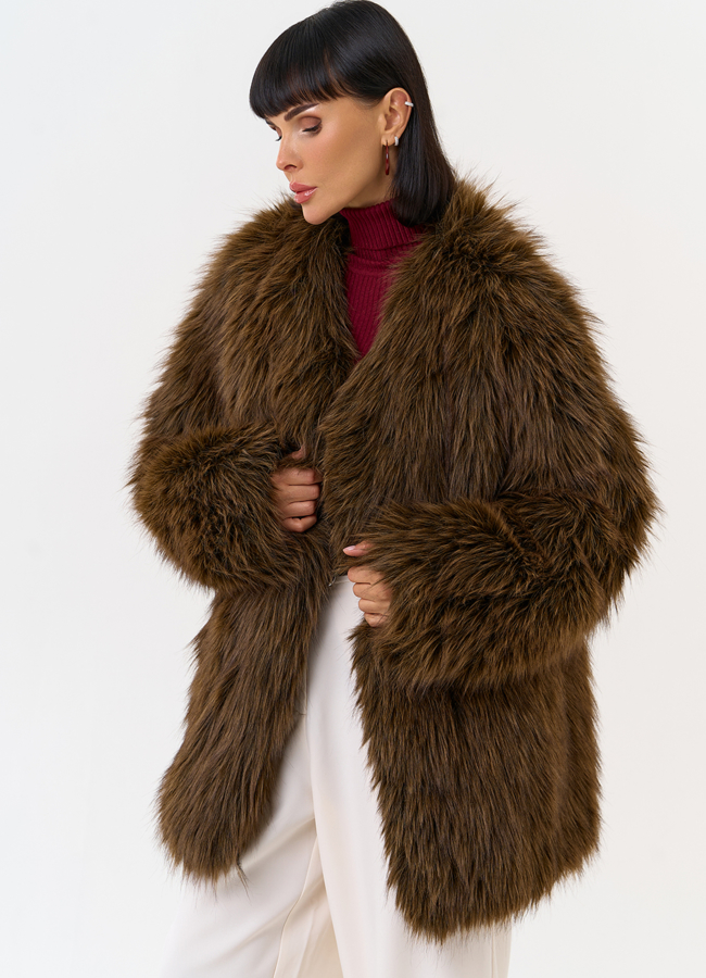 Женская шуба из эко меха с декоративным поясом модель № 31263 универмаг малина Женская шуба из эко меха с декоративным поясом модель № 31263 универмаг малина