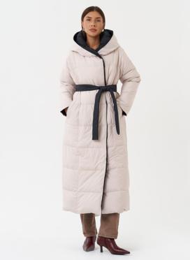 Женский двухсторонний пуховик с капюшоном