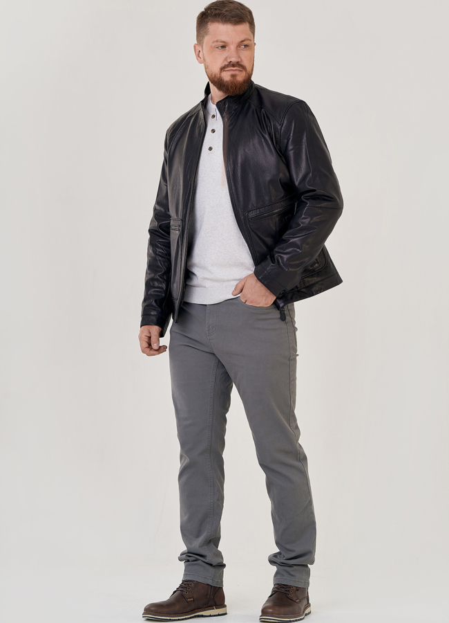 Мужская кожаная куртка  модель № 23145, 80586 универмаг малина