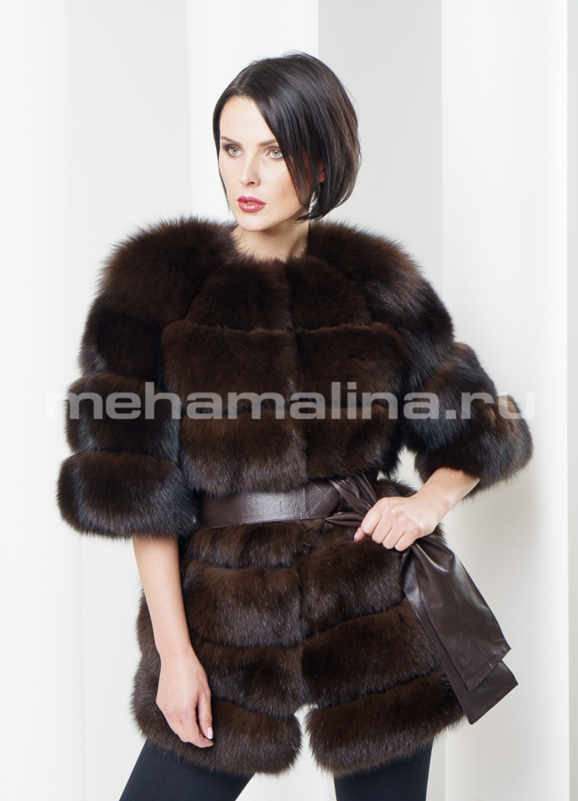 Шуба из меха песца модель № S-309 универмаг малина