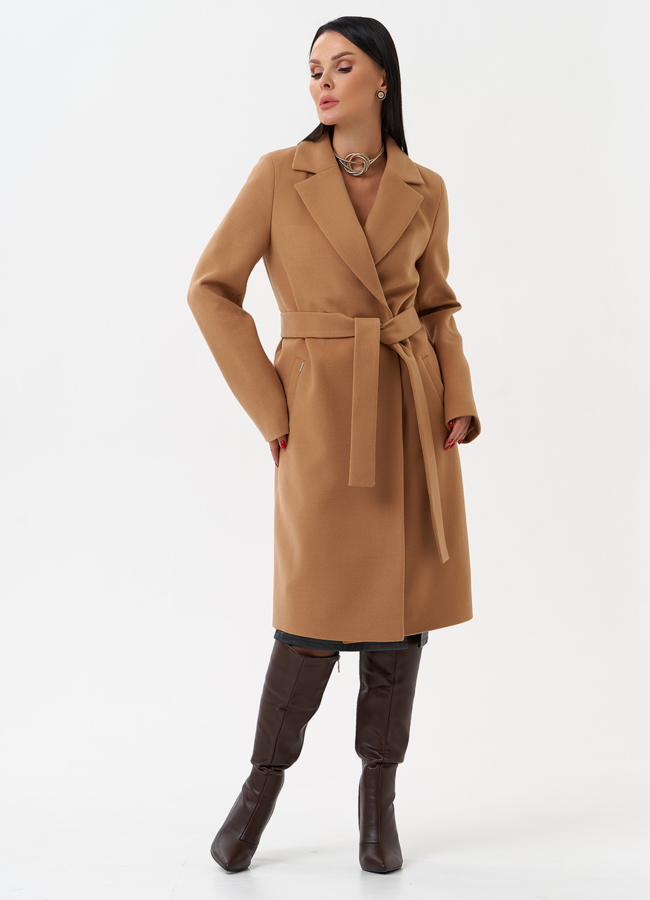 Женское пальто с английским воротником модель № 28890 в кредит