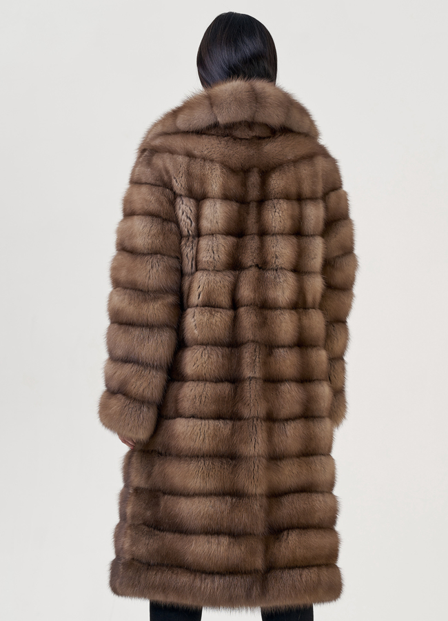 Длинная шуба из куницы модель № 78935 в кредит