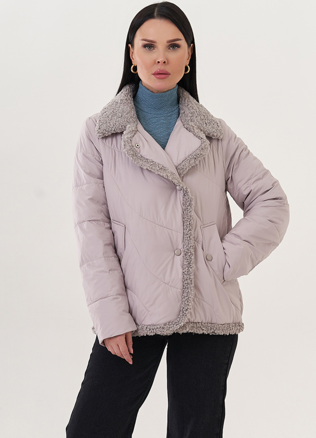 фото Куртка комбинированная эко мехом модель № 26869