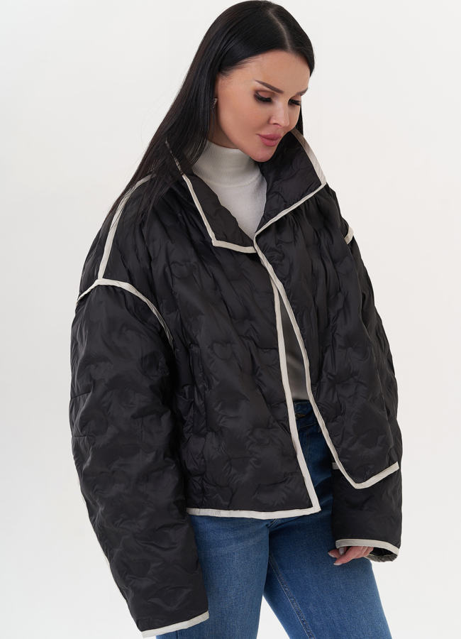 Женская куртка оверсайз на пуху модель № 26665 универмаг малина