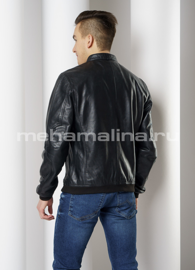 Куртка из натуральной кожи на молнии модель № 1015 в кредит