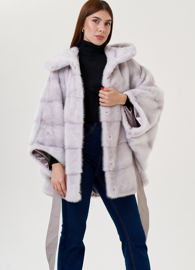 Светлая шуба из норки оверсайз модель № 23360 универмаг малина