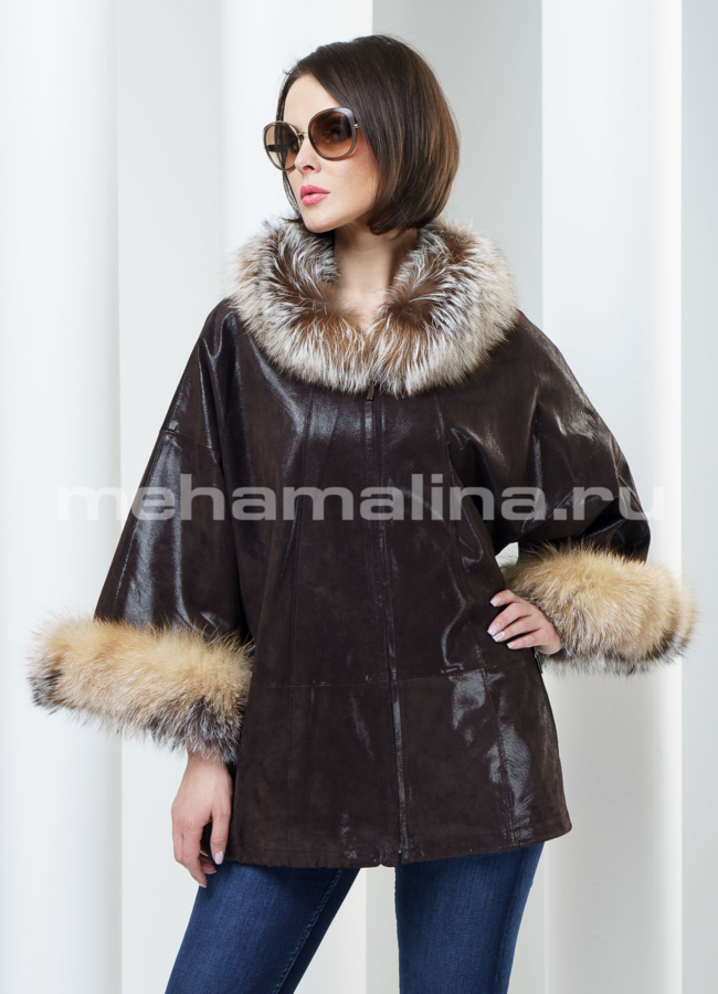 фото Кожаная куртка с мехом модель № K-241