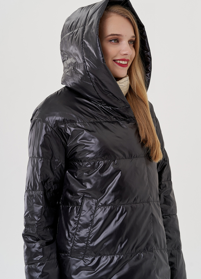 Женское полупальто с капюшоном  модель № 81214 универмаг малина