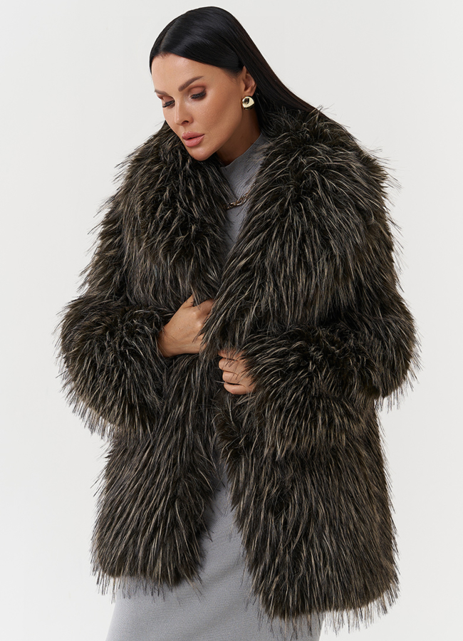 Шуба из эко меха под лису модель № 28683 универмаг малина