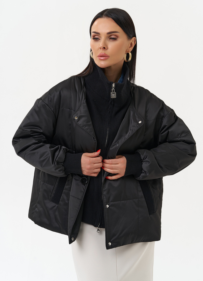 Женская утепленная куртка модель № 30054 меха малина