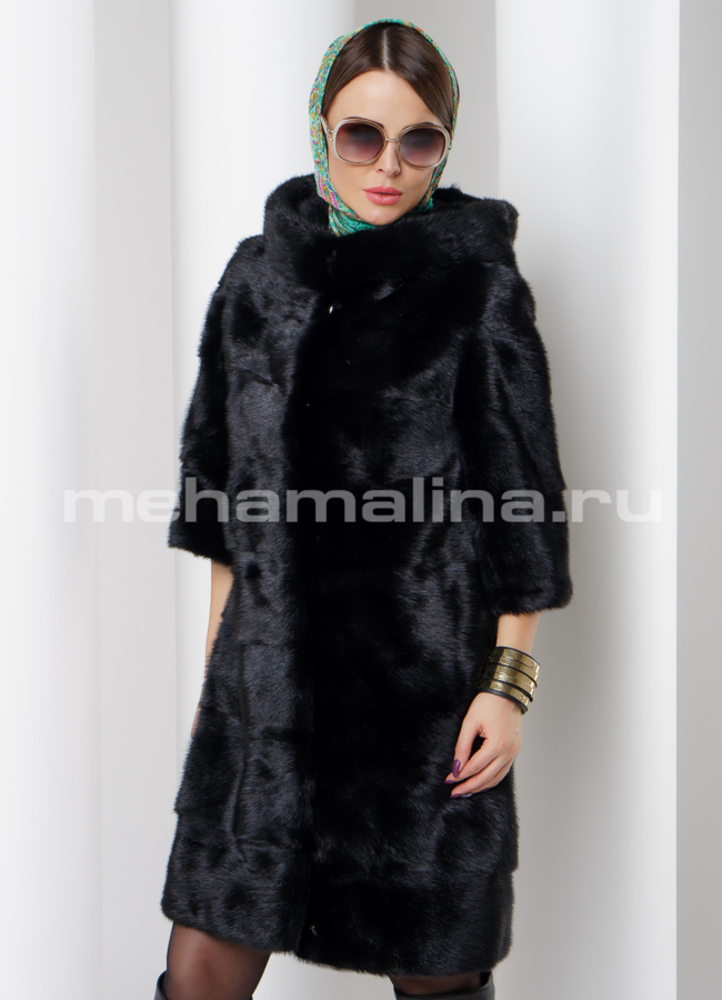 Шуба норка модель № S-526 универмаг малина