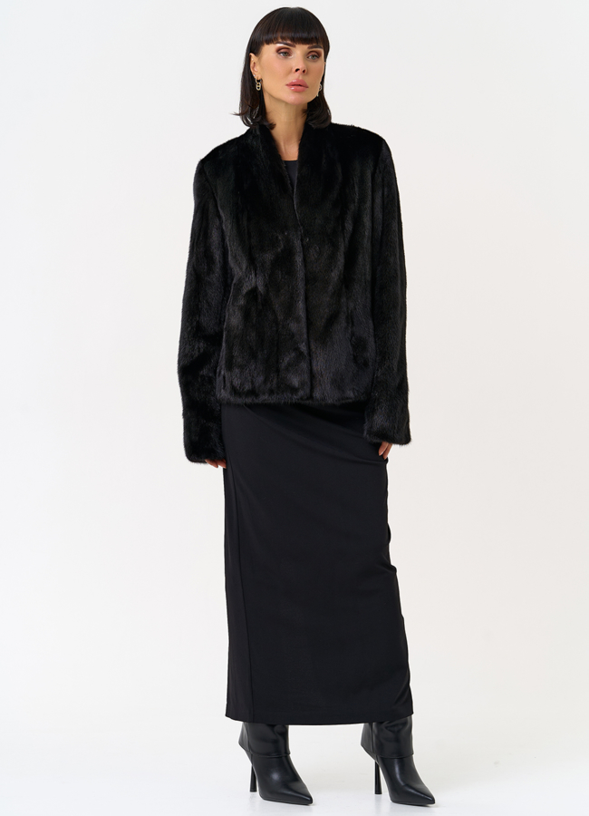 Укороченная шуба из меха норки  модель № 31602 в рассрочку Укороченная шуба из меха норки  модель № 31602 в рассрочку