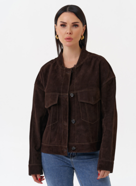 Куртка из замши коричневого цвета