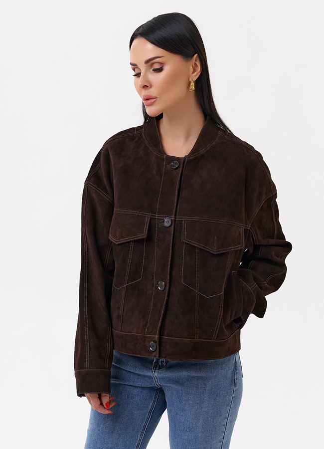 Куртка из замши коричневого цвета модель № 29927 универмаг малина Куртка из замши коричневого цвета модель № 29927 универмаг малина