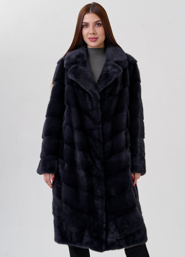 фото Норковая шуба с английским воротником в сером цвете модель № 79043 фото Норковая шуба с английским воротником в сером цвете модель № 79043