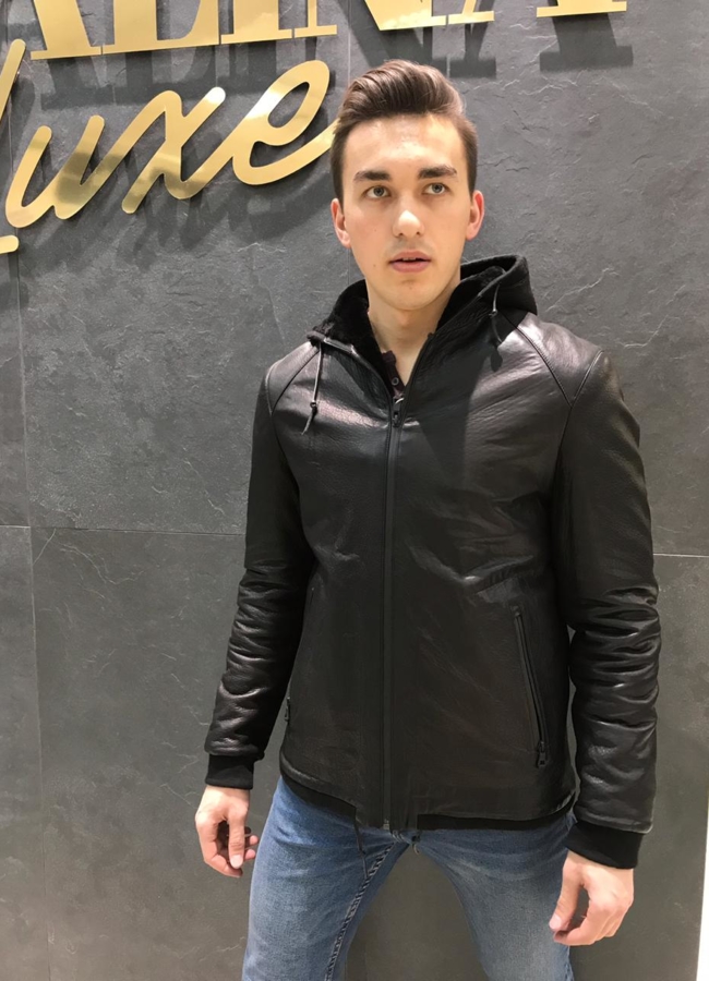 фото Зимняя кожаная куртка модель № Perre 4490