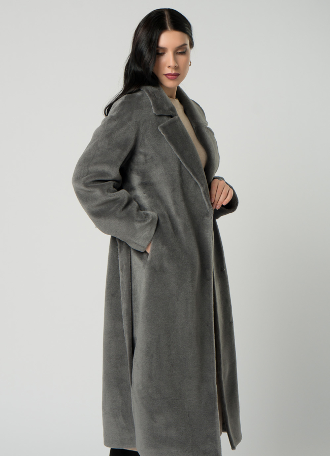 Женское пальто из шерсти в длине макси модель № 21550 универмаг малина