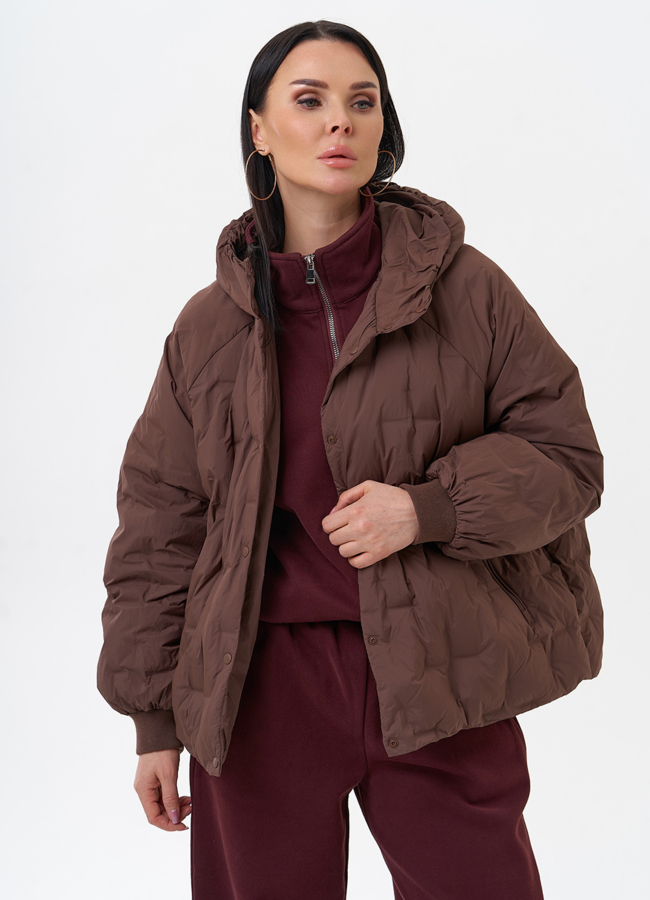 Женская куртка с капюшоном  модель № 29883 универмаг малина