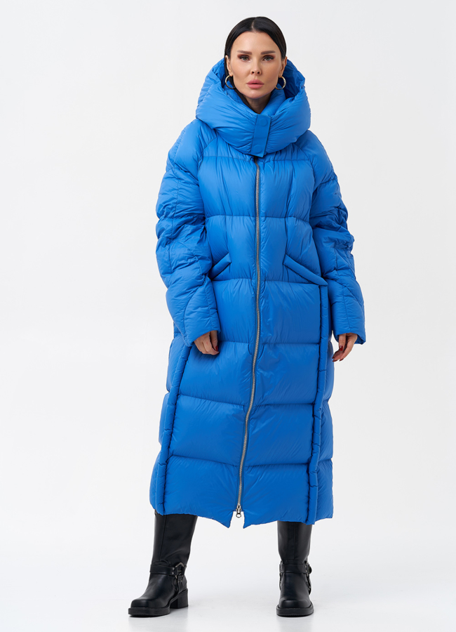 Женский пуховик с капюшоном  модель № 28978 универмаг малина