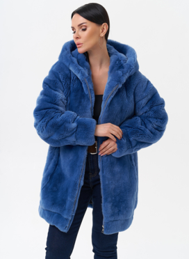 Шуба из меха кролика с капюшоном Шуба из меха кролика с капюшоном