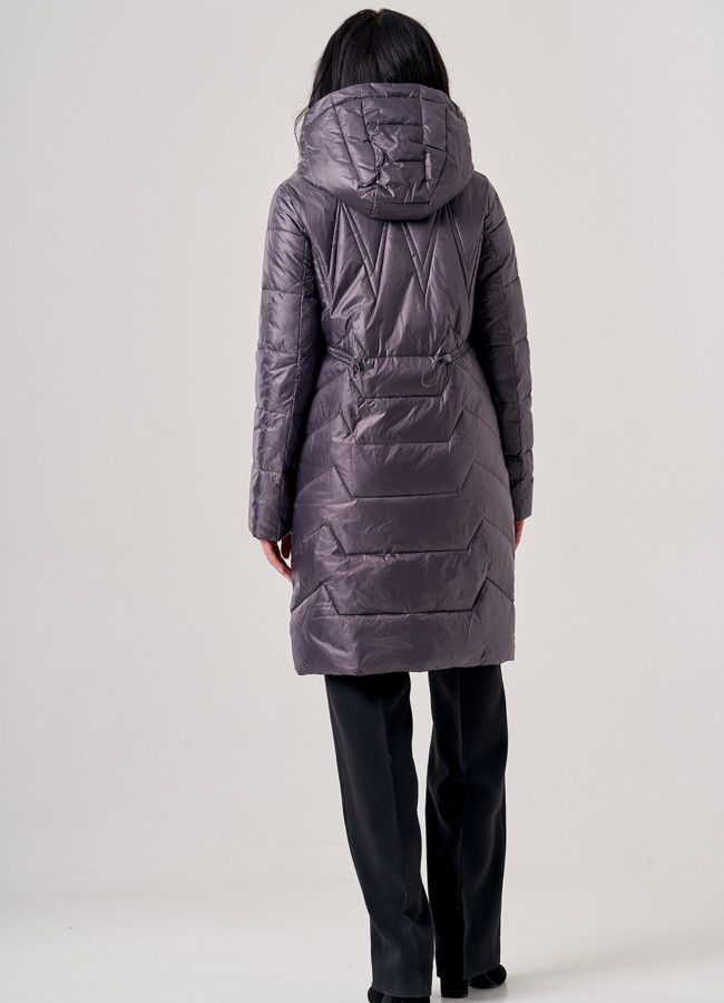 Полупальто женское серого цвета модель № 20601 в рассрочку