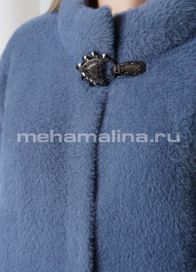 Пальто oversize синего цвета модель № 9855 в рассрочку