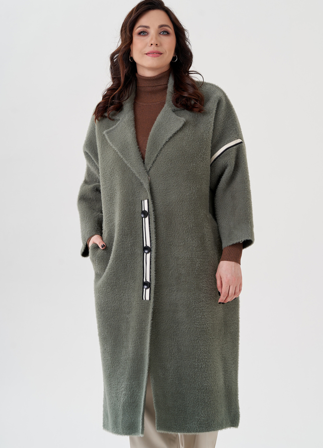 фото Длинный кардиган с английским воротником  модель № 22484